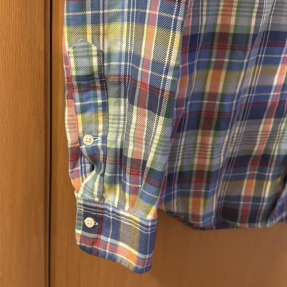 Ralph Lauren Men’s Plaid Button Down Shirt Blue Multi Size Small - Picture 5 of 10